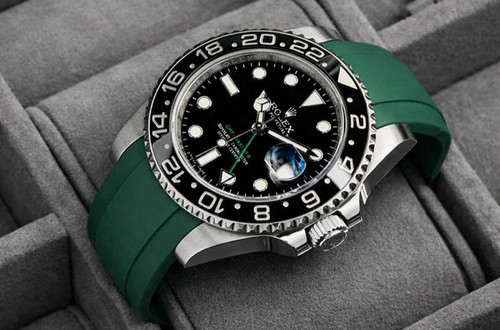 20mm green fkm rubber strap - 20mm,